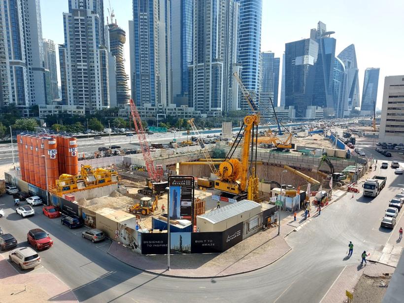 Diaphragm wall works and TMF bentonite plant in Downtown Dubai
