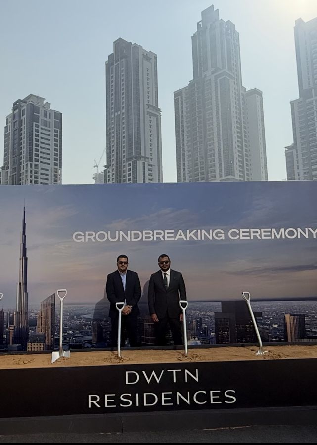 TMF Managing Director Engr. Mohamed Badran and CFO Kamal Badran at the DWTN Residences groundbreaking ceremony