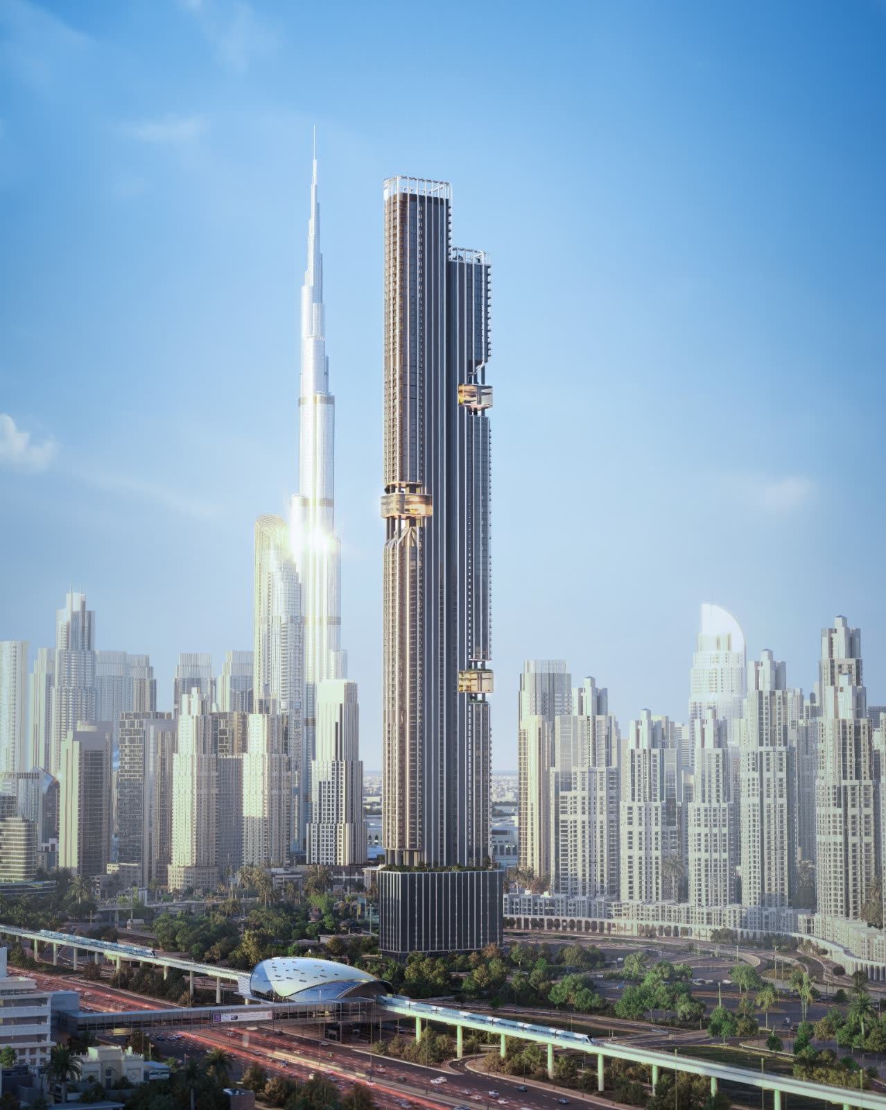 Deyaar DWTN Residences, 112 storeys, developer render